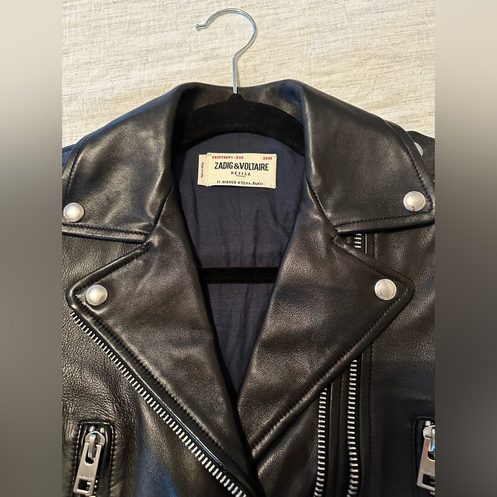 Women’s Zadig et Voltaire leather biker jacket from runway size XS - Picture 9 of 10
